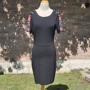 Black boho bodycon dress